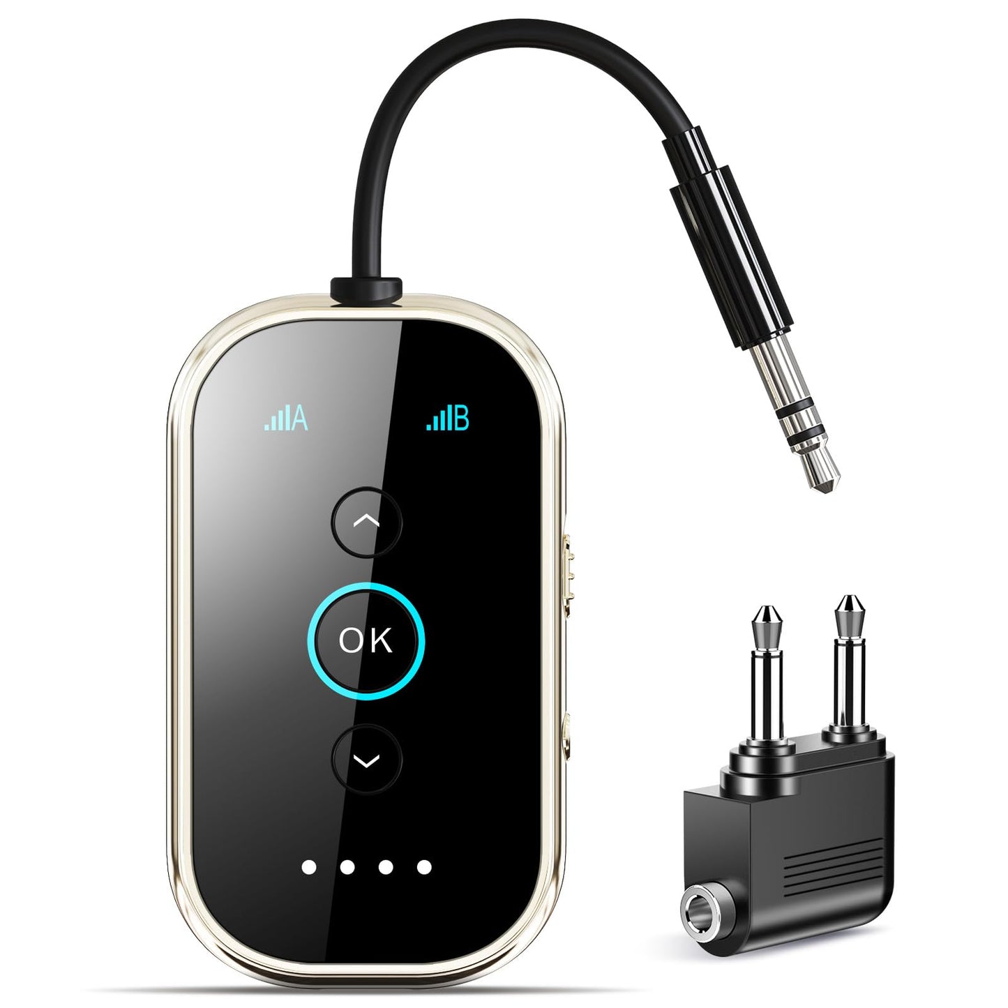 Ultra Xmagpot Bluetooth 5.4 Transmitter Receiver - CNC Aluminum & Ceramic Glass | Dual Link for 2 AirPods/Headphones | aptX Adaptive/HD Audio | Wireless Transmitter for Airplane/TV/Car/Gym