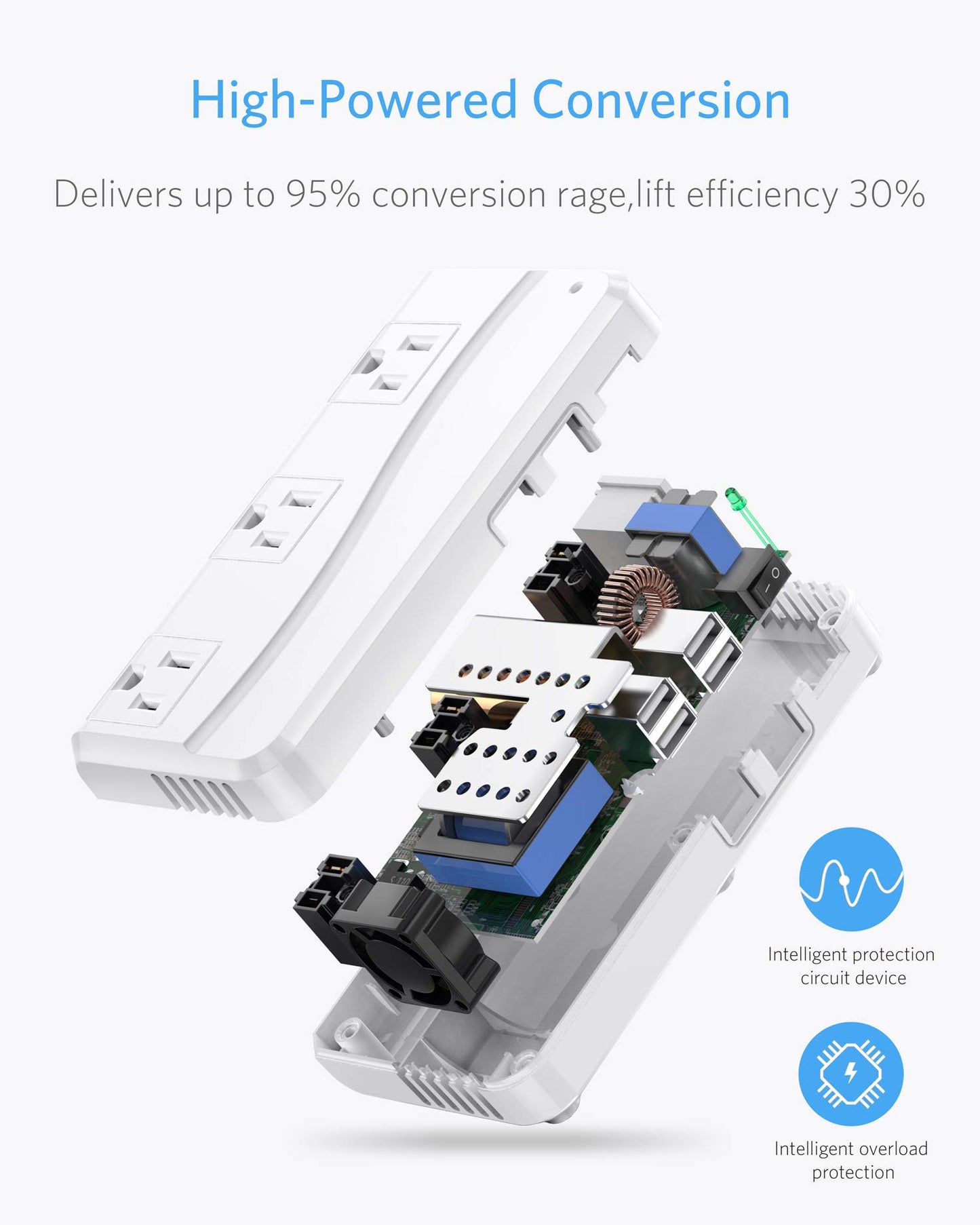 BESTEK 220v to 110v Voltage Converter, US to Europe Converter for Hair Straightener/Curling Iron, Power Converter for European Travel, (US/AU/EU/UK/India/South Africa Universal Plug Adapter)